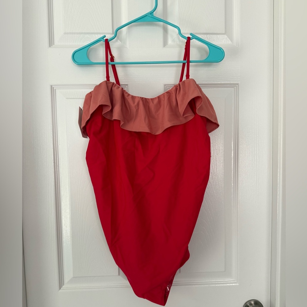 Hatch Red and Pink maternity Swimsuit